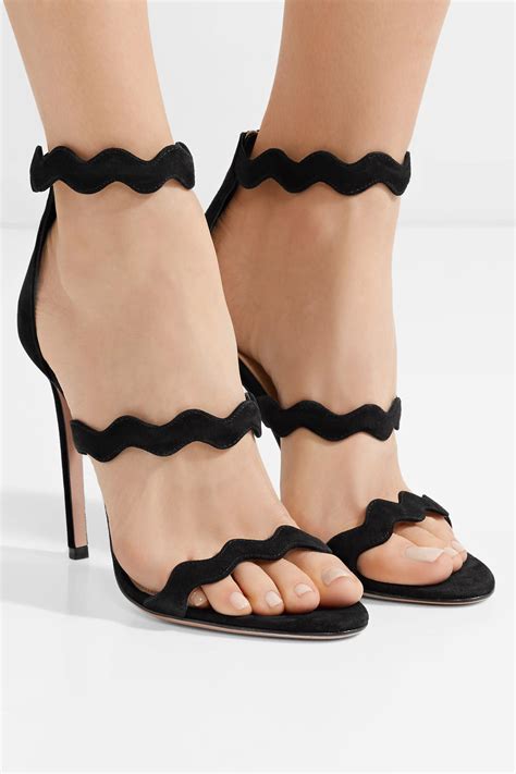 prada scalloped suede sandals uk|prada heels platform.